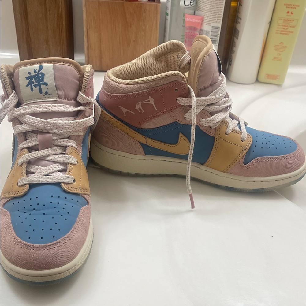Nike Kids Shoes in Blue, Pink, and Tan